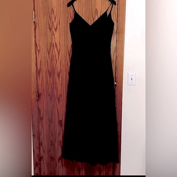 allure bridal floor length black bridesmaid sleeveless dress - Picture 3 of 7